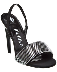 The Attico Rem Satin Slingback Sandal Black