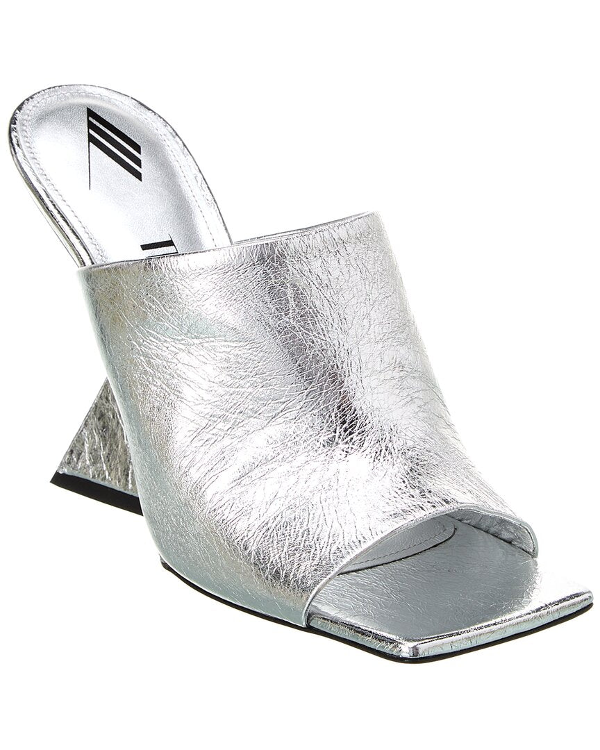 The Attico Cheope Leather Mule Silver