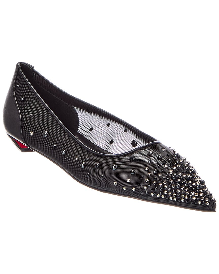 Christian Louboutin Christian Louboutin Miss Z Mesh & Leather Flat