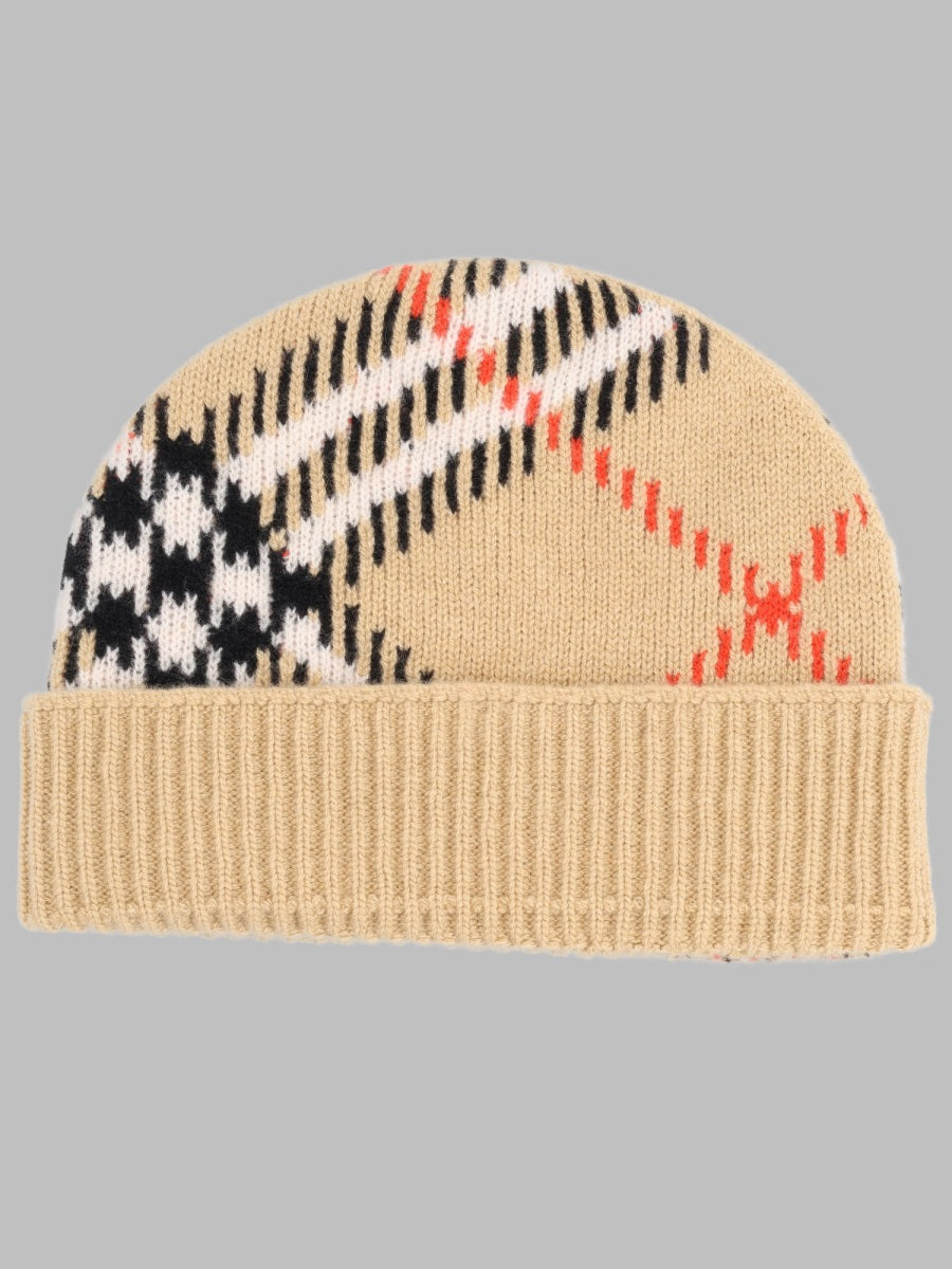 Burberry Women Berretto In Cashmere Con Motivo Check
