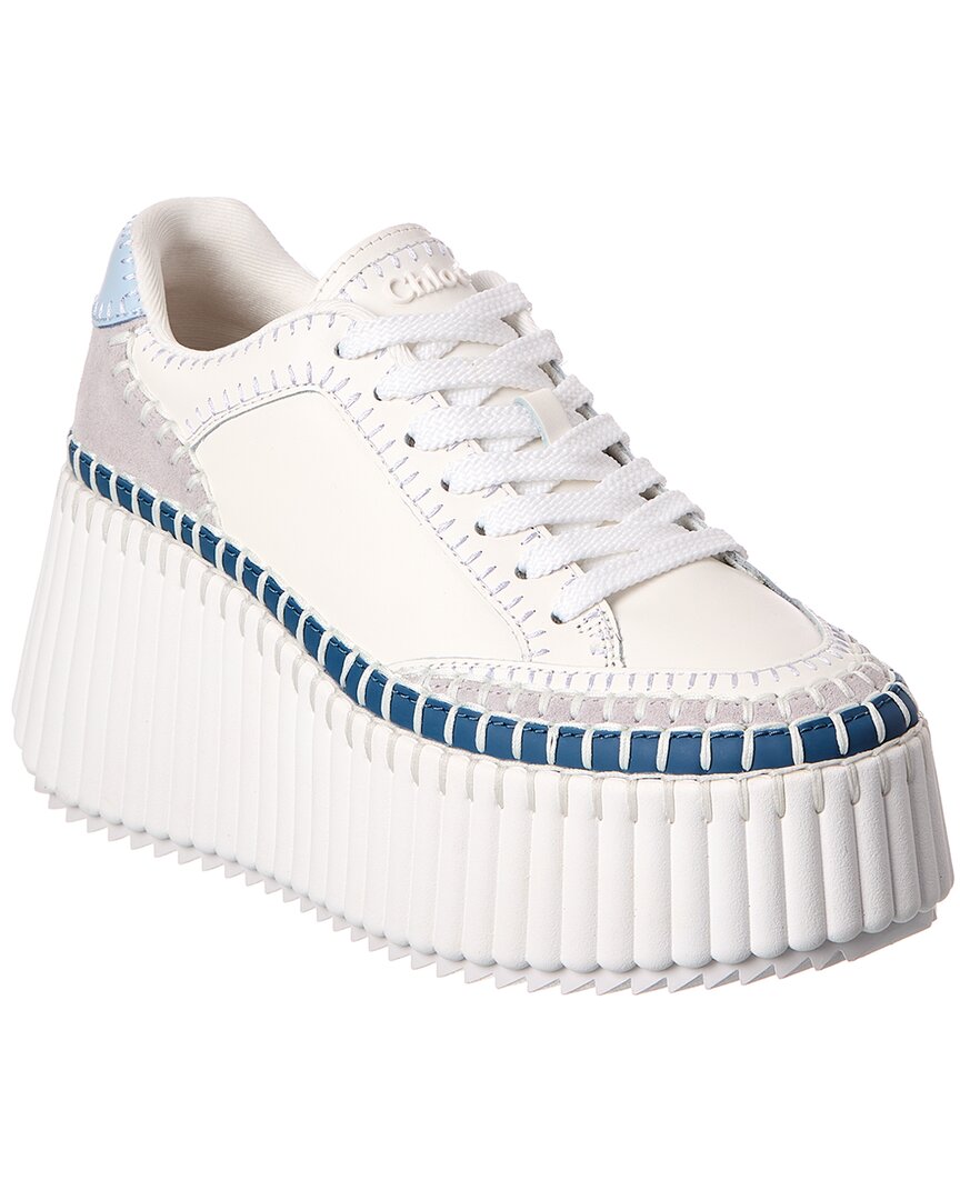 Chloé Nama Leather & Suede Wedge Sneaker