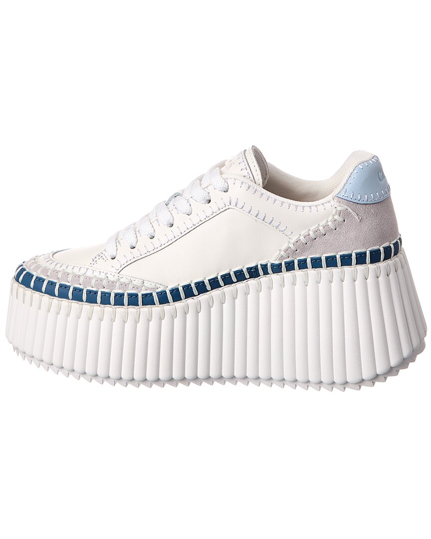 Chloé Nama Leather & Suede Wedge Sneaker