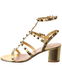 Valentino Valentino Rockstud Caged 60 Leather Ankle Strap Sandal