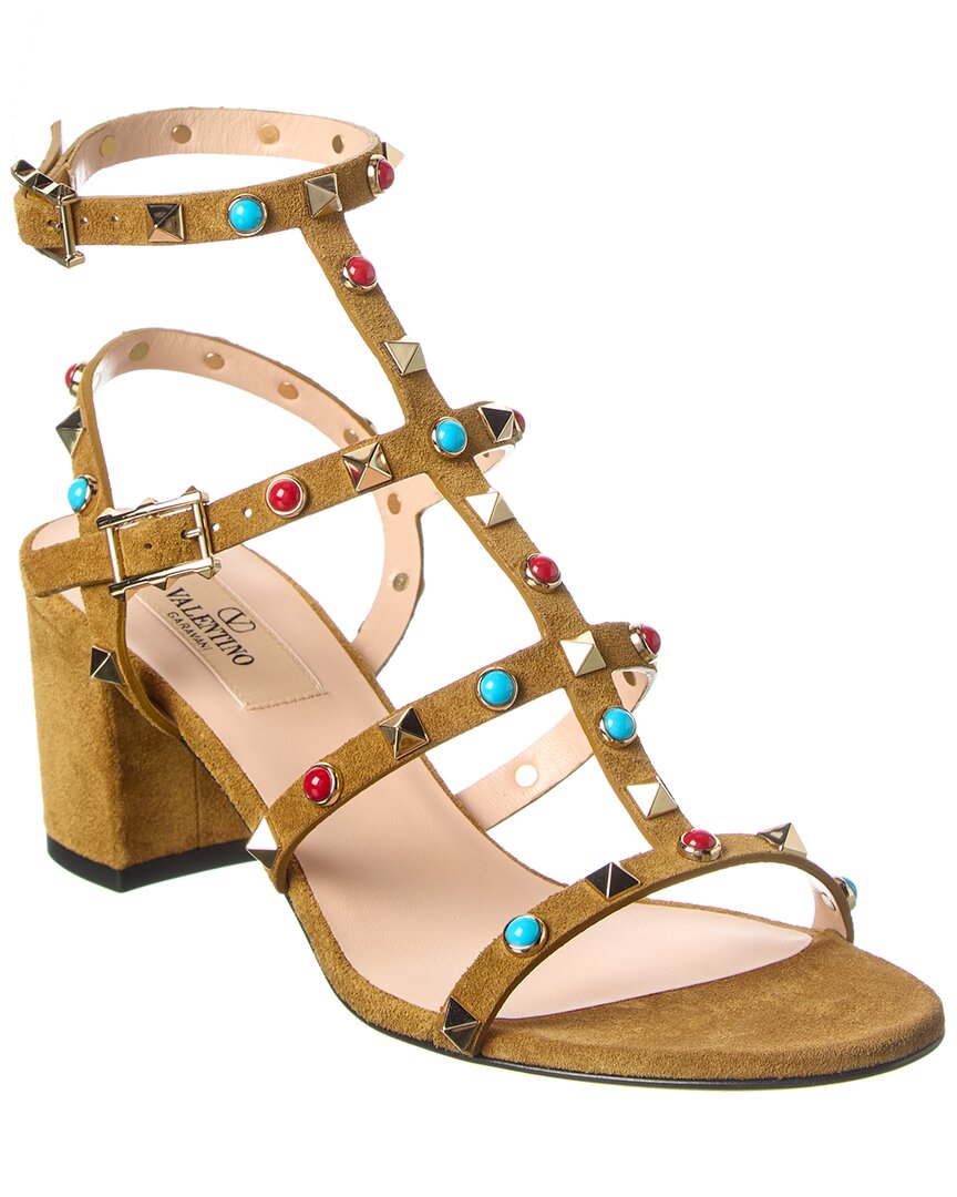 Valentino Valentino Logo Suede Sandal