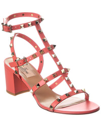 Valentino Valentino Rockstud Caged 60 Leather Ankle Strap Sandal
