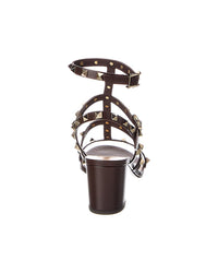 Valentino Valentino Rockstud Caged 60 Leather Ankle Strap Sandal