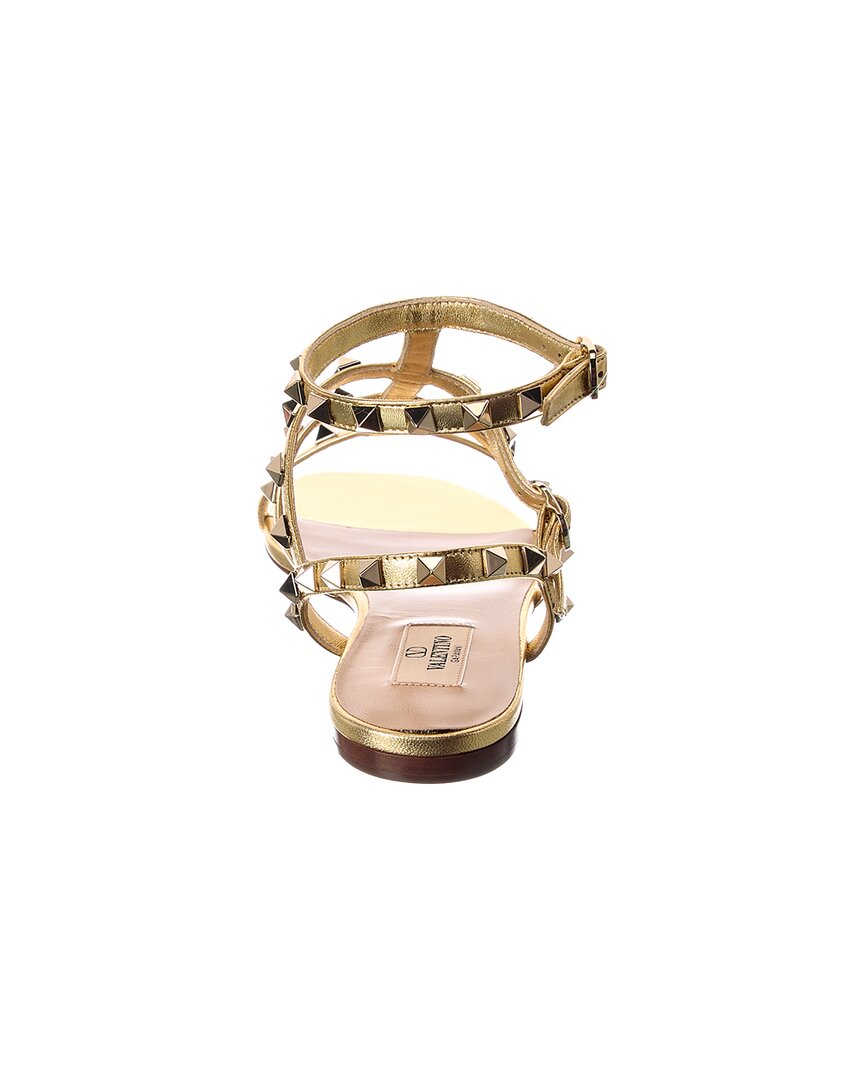 Valentino Valentino Rockstud Caged Leather Ankle Strap Sandal