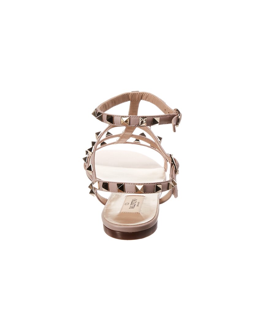 Valentino Valentino Rockstud Caged Leather Ankle Strap Sandal