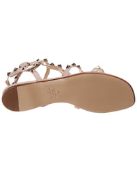 Valentino Valentino Rockstud Caged Leather Ankle Strap Sandal