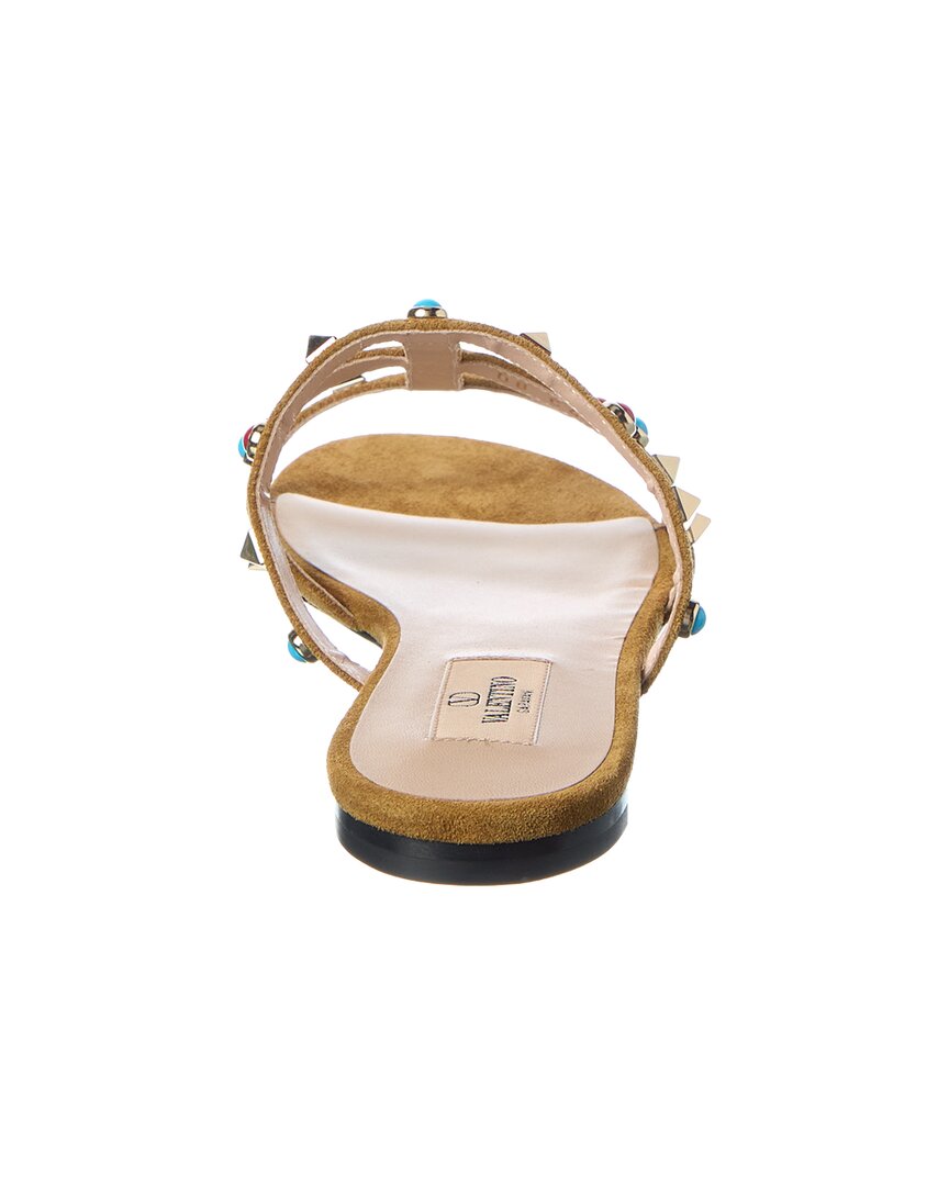 Valentino Valentino Rockstud Caged Suede Sandal