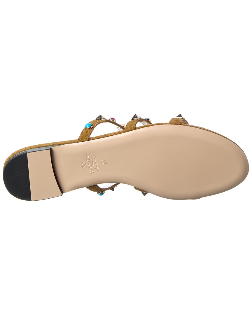Valentino Valentino Rockstud Caged Suede Sandal