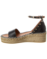 Valentino Valentino Rockstud 55 Grainy Leather Platform Sandal