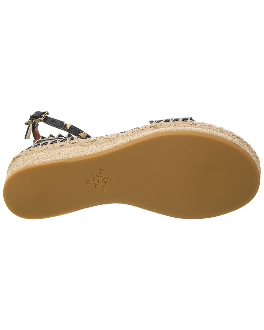 Valentino Valentino Rockstud 55 Grainy Leather Platform Sandal
