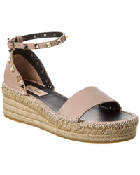 Valentino Valentino Rockstud 55 Grainy Leather Platform Sandal