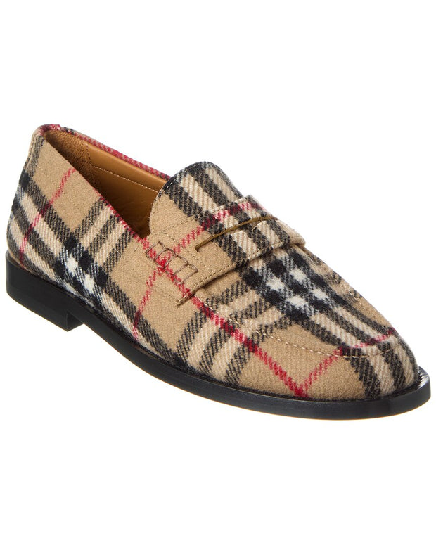 Burberry Check Felt Wool Loafer