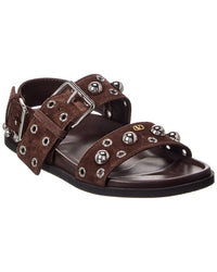 Valentino Logo Suede Flat Sandal