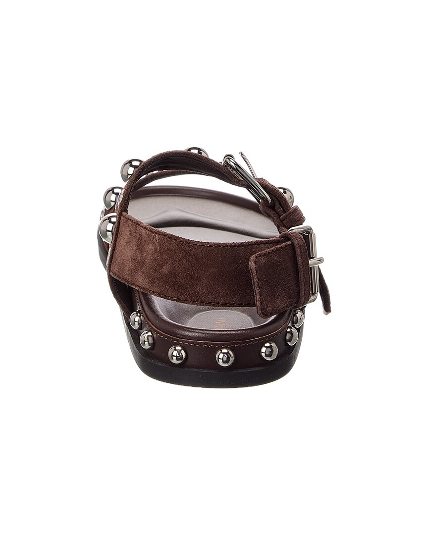 Valentino Logo Suede Flat Sandal