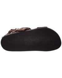 Valentino Logo Suede Flat Sandal
