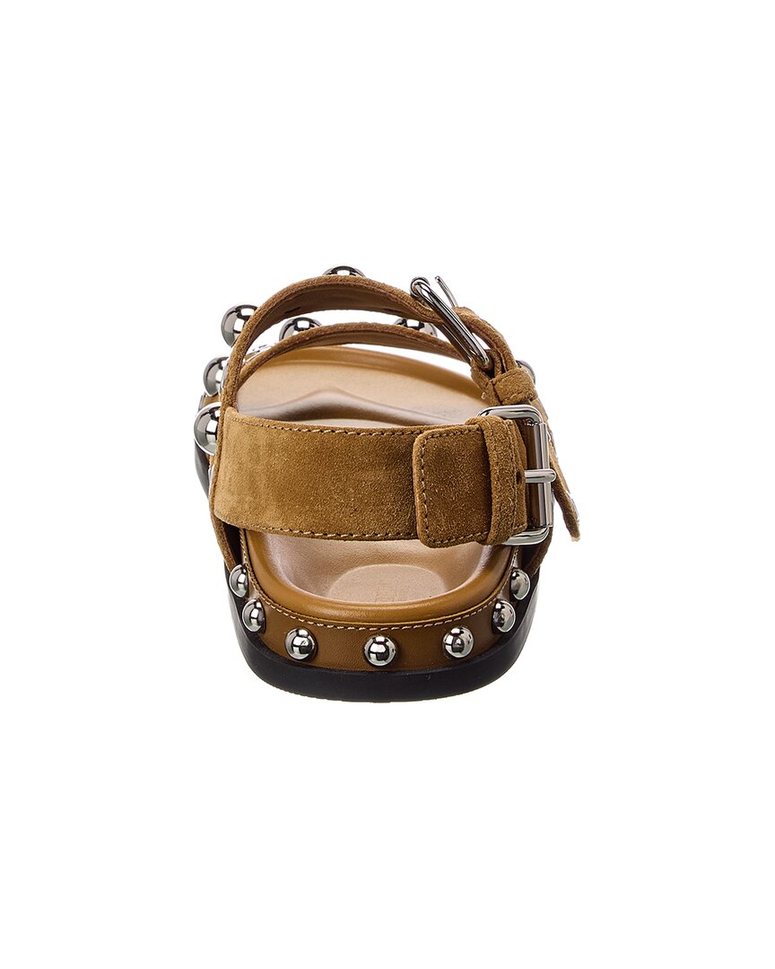 Valentino Logo Suede Flat Sandal