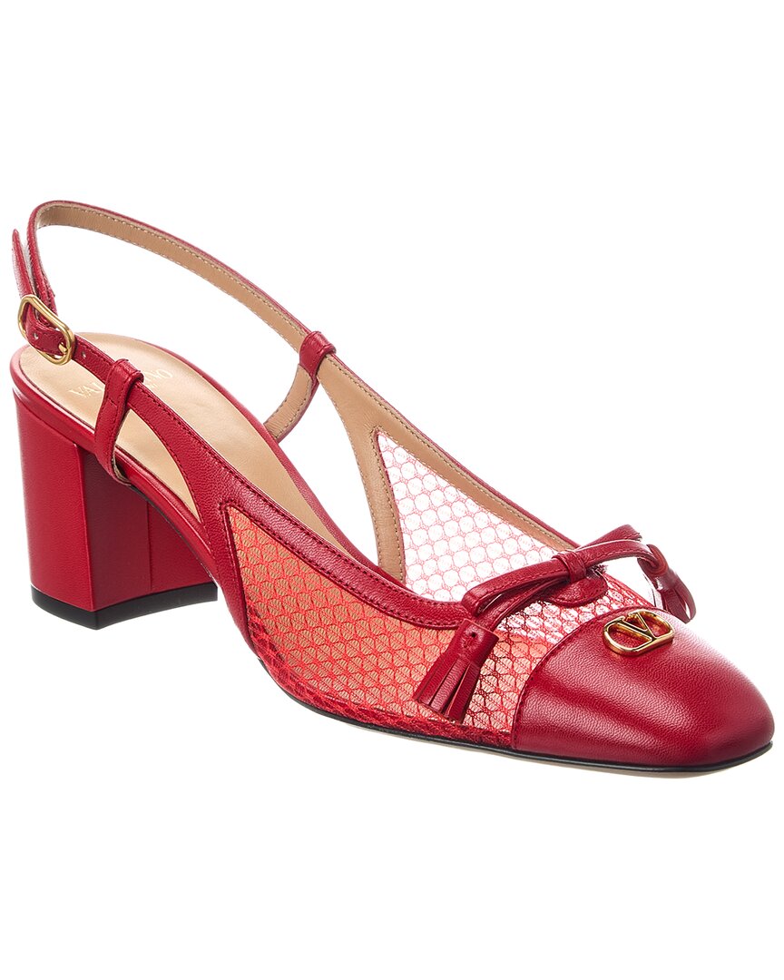 Valentino Valentino Valet Du Roi 60 Mesh & Leather Slingback