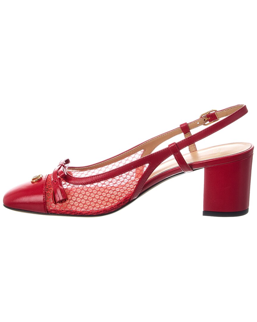 Valentino Valentino Valet Du Roi 60 Mesh & Leather Slingback