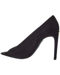 Valentino Valentino Vlogo Signature Open Toe Suede Pump