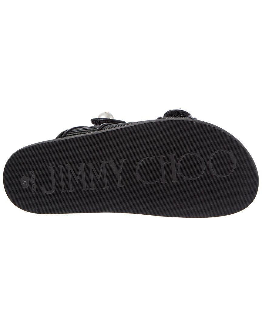 Jimmy Choo Fayence Leather & Mesh Sandal