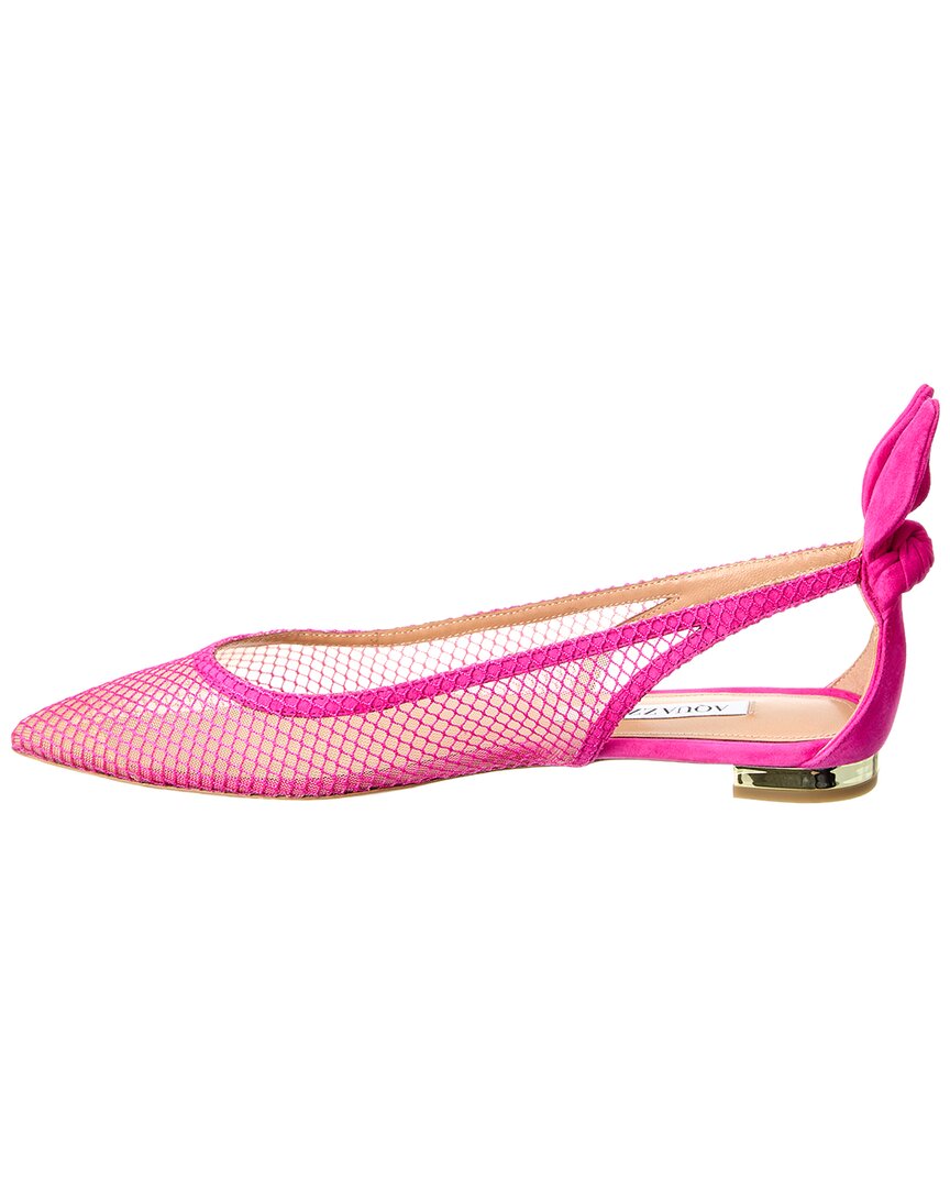 Aquazzura Bow Tie Mesh & Suede Ballet Flat