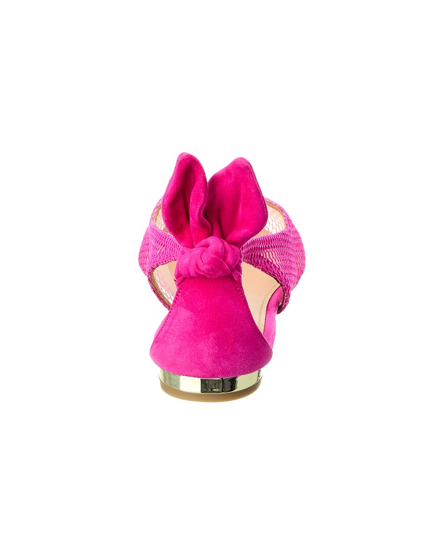 Aquazzura Bow Tie Mesh & Suede Ballet Flat