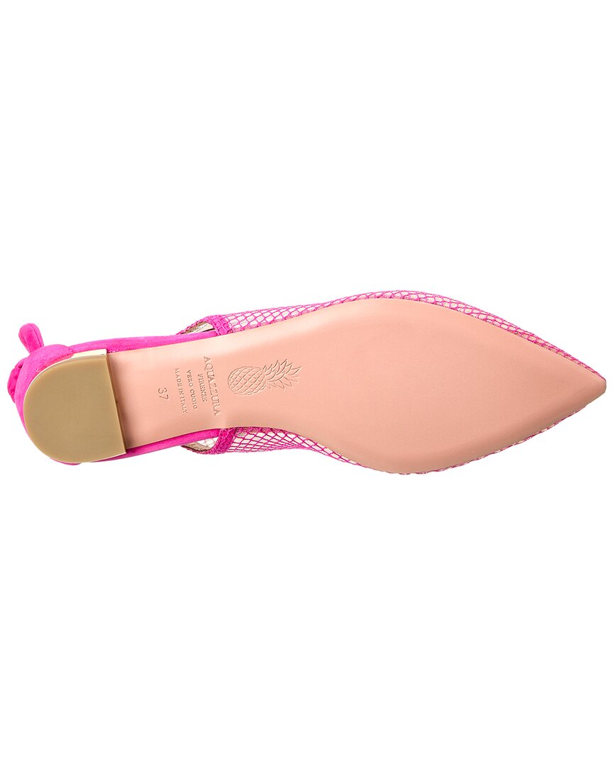 Aquazzura Bow Tie Mesh & Suede Ballet Flat