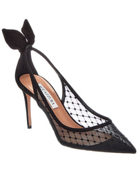 Aquazzura Aquazzura Logo 90 Mesh & Suede Pump