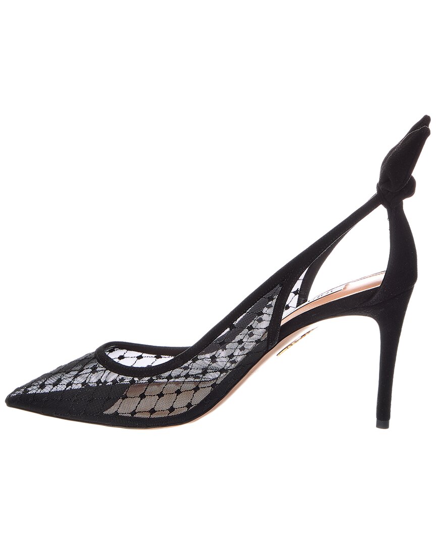 Aquazzura Aquazzura Logo 90 Mesh & Suede Pump