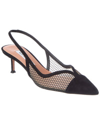 Aquazzura Aquazzura Gia Mesh 50 Suede Slingback Pump