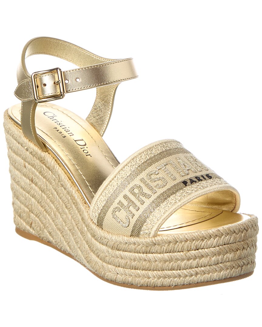 Dior Dior Dway Leather Wedge Sandal