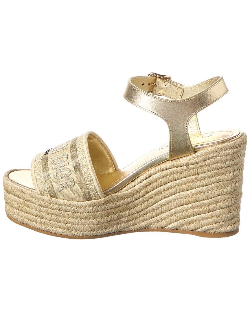 Dior Dior Dway Leather Wedge Sandal