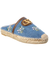 Valentino Valentino Vlogo Signature Mini Denim & Leather Mule