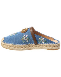 Valentino Valentino Vlogo Signature Mini Denim & Leather Mule