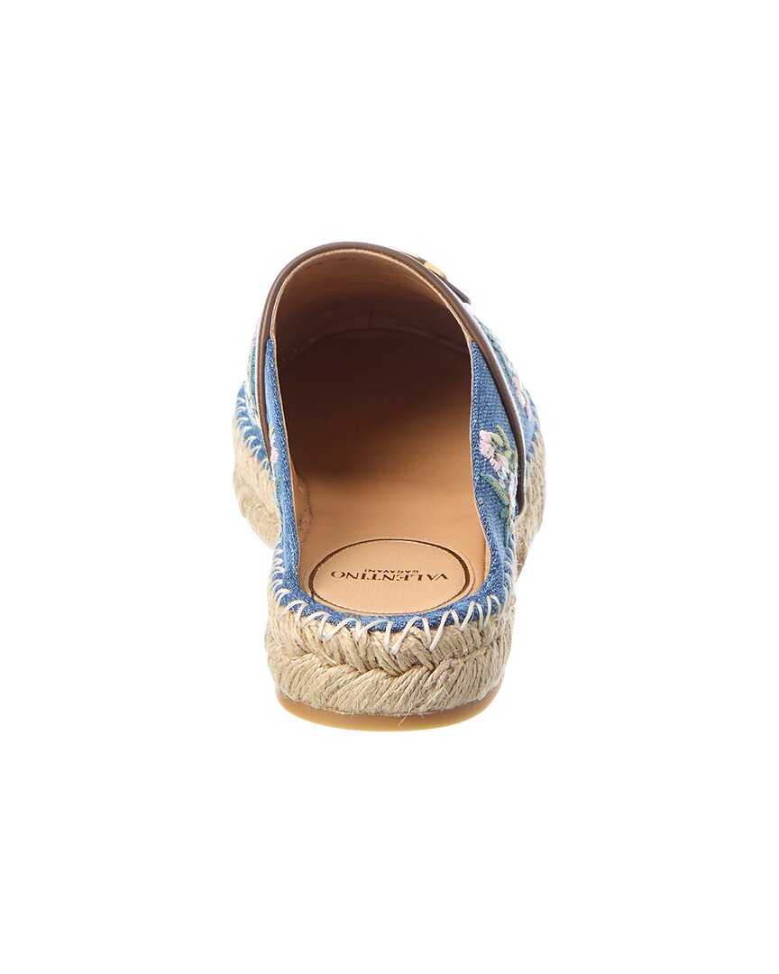 Valentino Valentino Vlogo Signature Mini Denim & Leather Mule