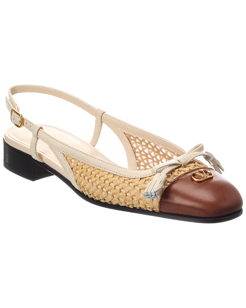 Valentino Valentino Logo Leather Ballerina Flat