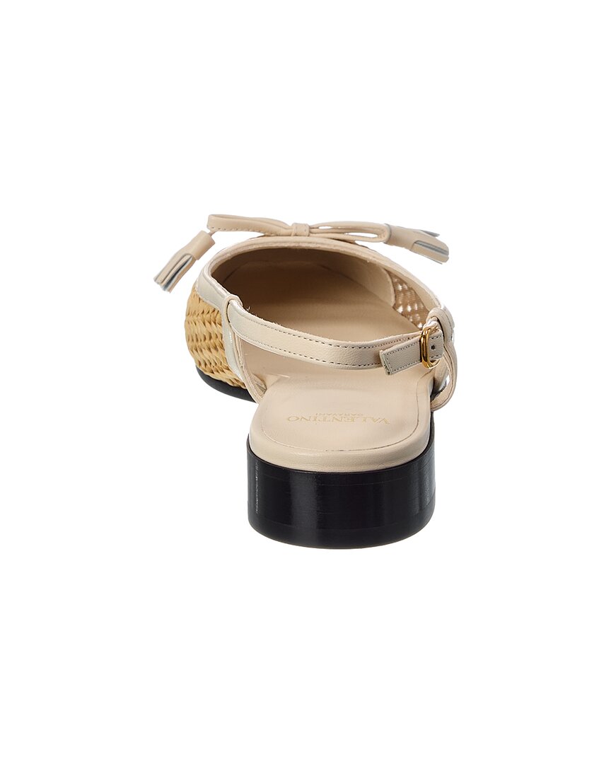 Valentino Valentino Logo Leather Ballerina Flat