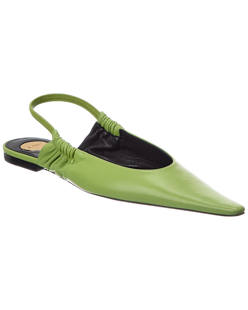 Saint Laurent Saint Laurent Anne Marie Leather Slingback Ballerina Flat