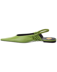 Saint Laurent Saint Laurent Anne Marie Leather Slingback Ballerina Flat
