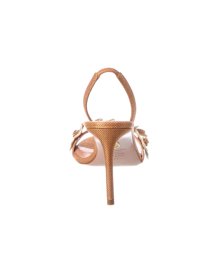 Aquazzura Passionflower Woven Rafia Sandal
