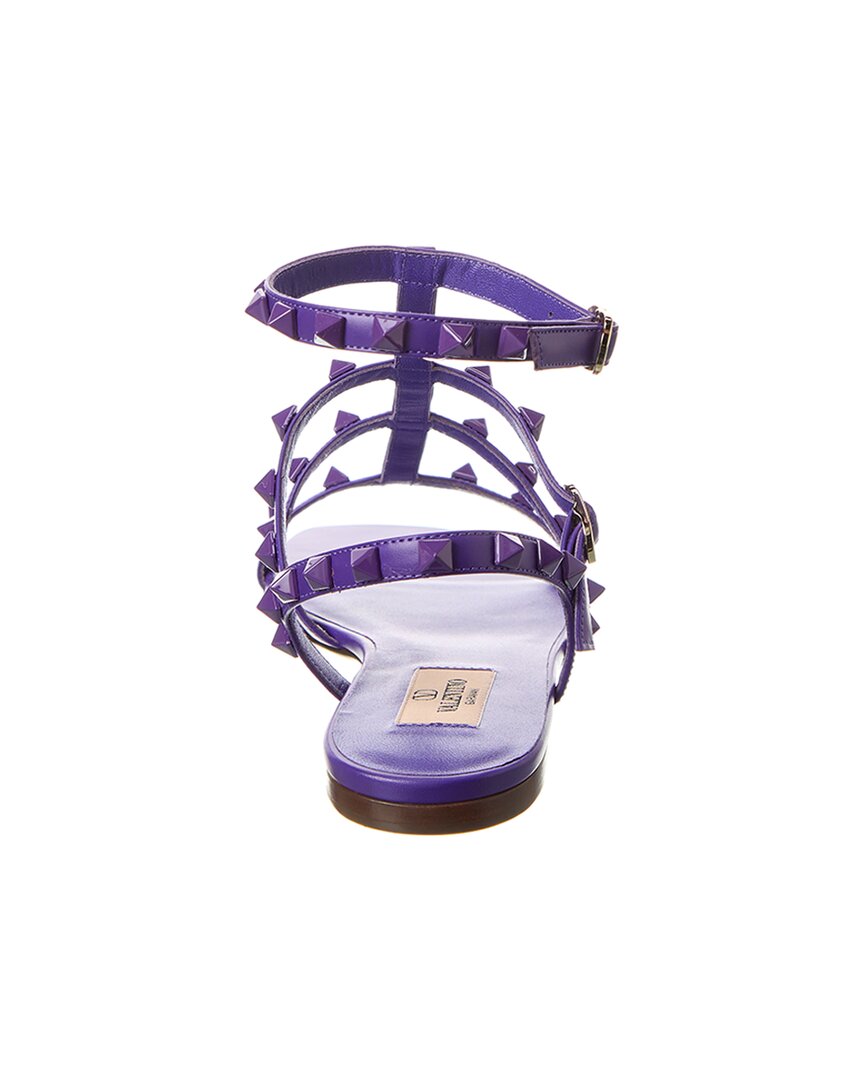 Valentino Valentino Rockstud Caged Leather Ankle Strap Sandal