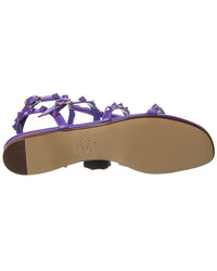 Valentino Valentino Rockstud Caged Leather Ankle Strap Sandal