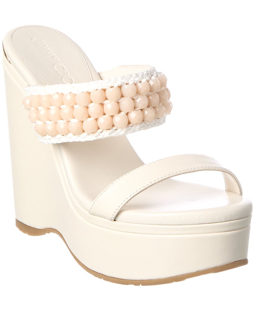 Jimmy Choo Jimmy Choo Leather & Raffia 130 Espadrille Sandal