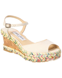 Jimmy Choo Jimmy Choo Denim & Leather Wedge Sandal