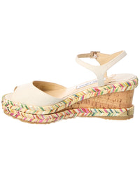 Jimmy Choo Jimmy Choo Denim & Leather Wedge Sandal