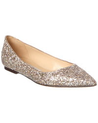 Jimmy Choo Jimmy Choo Glitter Leather Flat