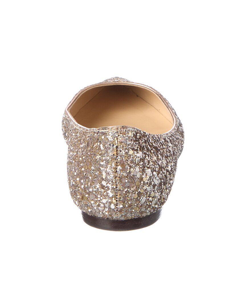 Jimmy Choo Jimmy Choo Glitter Leather Flat